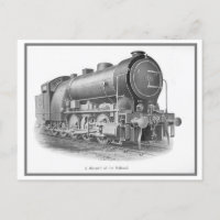 Vintage Train Engraving Advertisement Postcard