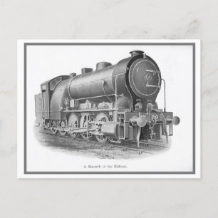 Vintage Train Engraving Advertisement Postcard