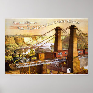 Vintage Train Illustration Poster