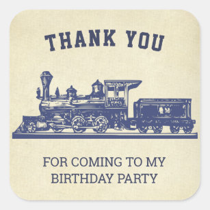 Vintage Train Kids Birthday Party Favour Sticker