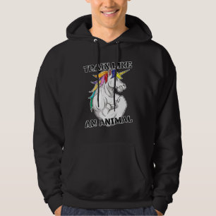 Vintage Train Like An Animal Unicorn Weightlifting Hoodie