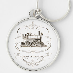 Vintage Train of Thought Key Ring