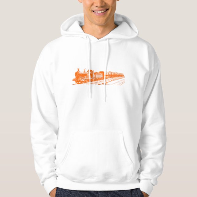 Vintage Train - Orange Hoodie (Front)