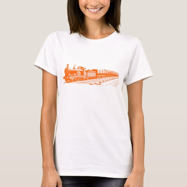 Vintage Train - Orange T-Shirt (Front)