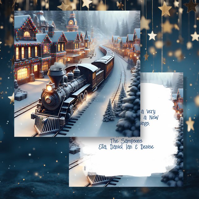 Vintage Train Personalised Christmas Card (Creator Uploaded)