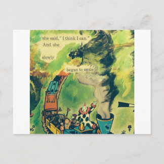 Vintage Train Poem Postcard