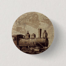 Vintage train railroad  button