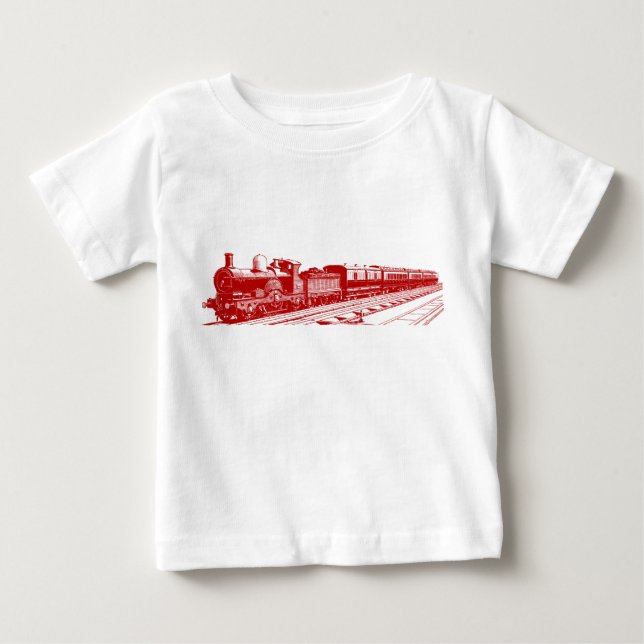 Vintage Train - Ruby Baby T-Shirt (Front)