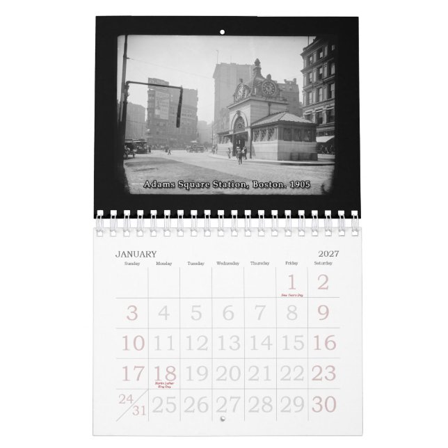 Vintage Train Station Photos 1890s - 1900s Calendar (Jan 2027)