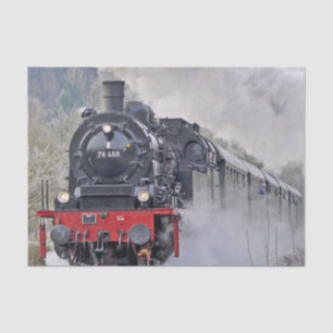 Vintage Train Steam Locomotive Photo Tissue Paper