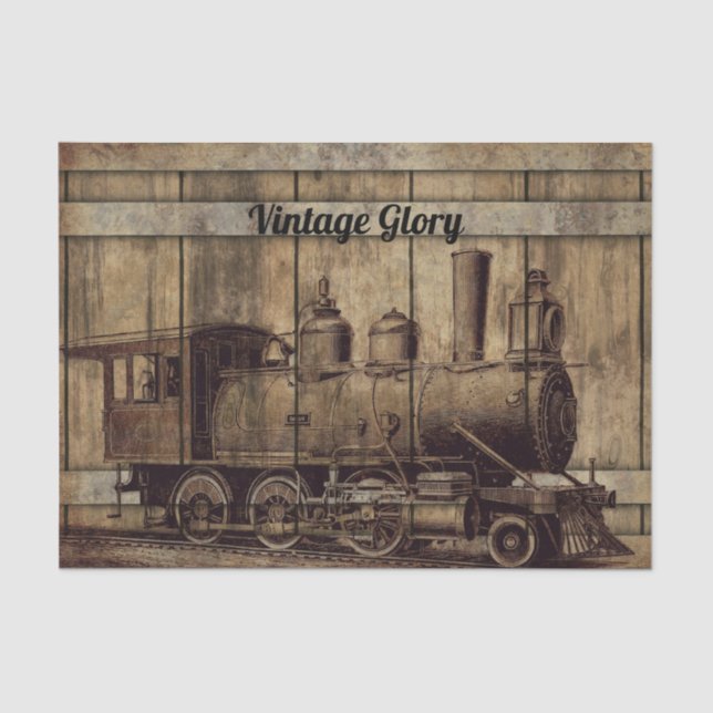Vintage Train Tissue Paper (Front)