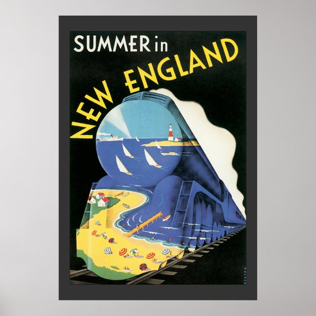Vintage Train Travel Poster (Front)