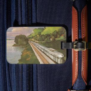Vintage Train Vacation, Locomotive in Country Luggage Tag