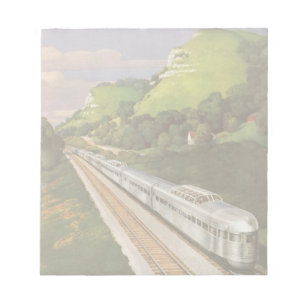 Vintage Train Vacation, Locomotive in Country Notepad