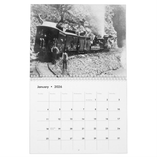 Vintage Trains Calendar (Jan 2026)