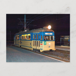 Vintage tram in Trondheim, Norway Postcard