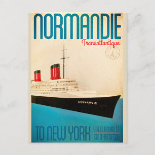 Vintage Transatlantique Travel Postcard