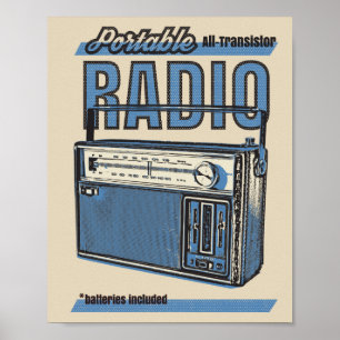 📻 Vintage Transistor Radio Poster