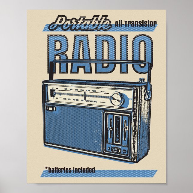📻 Vintage Transistor Radio Poster (Front)