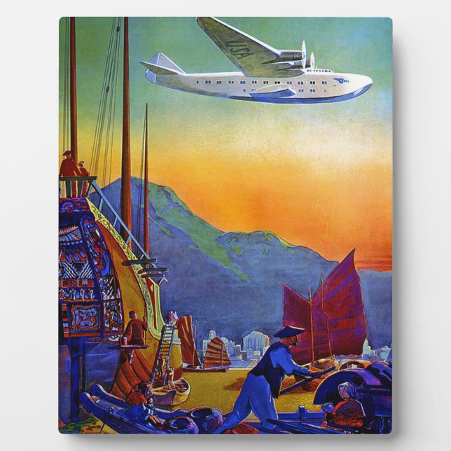 Vintage Transpacific Travel Plaque (Front)