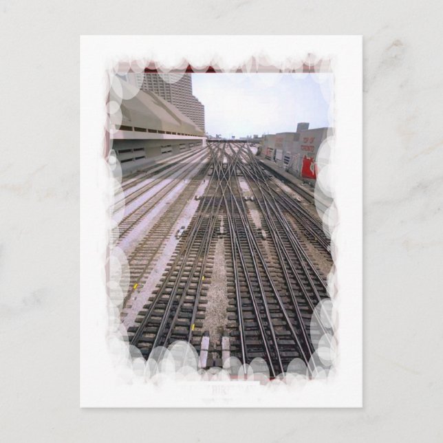 Vintage Transport - divergent tracks Postcard (Front)