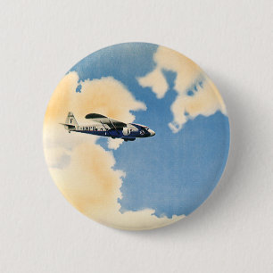 Vintage Transportation, Albatross Aeroplane 6 Cm Round Badge