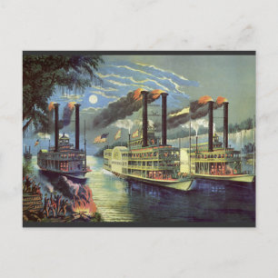 Vintage Transportation and Travel Ships Steamboats Postcard