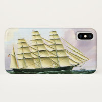 Vintage Transportation Antique Clipper Ship at Sea