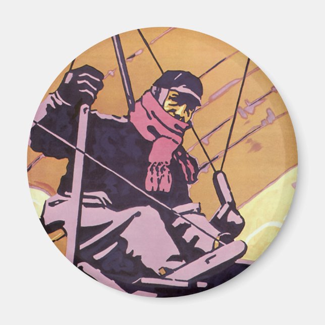 Vintage Transportation Hang Glider Aircraft Magnet (Front)