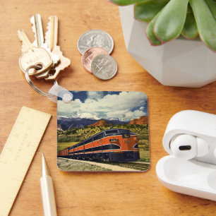 Vintage Transportation in American West, Train 158 Key Ring