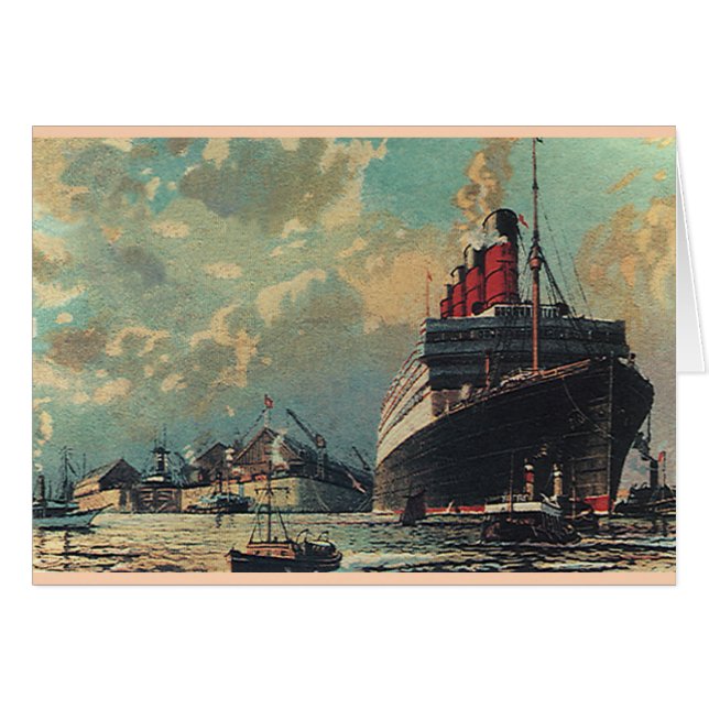 Vintage Transportation Passenger Ship in Harbour (Front Horizontal)