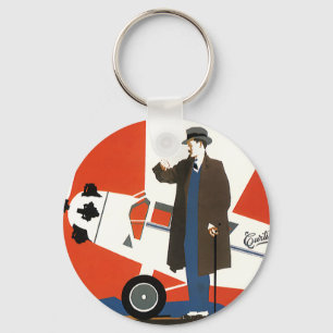 Vintage Transportation, Propeller Plane and Pilot Key Ring