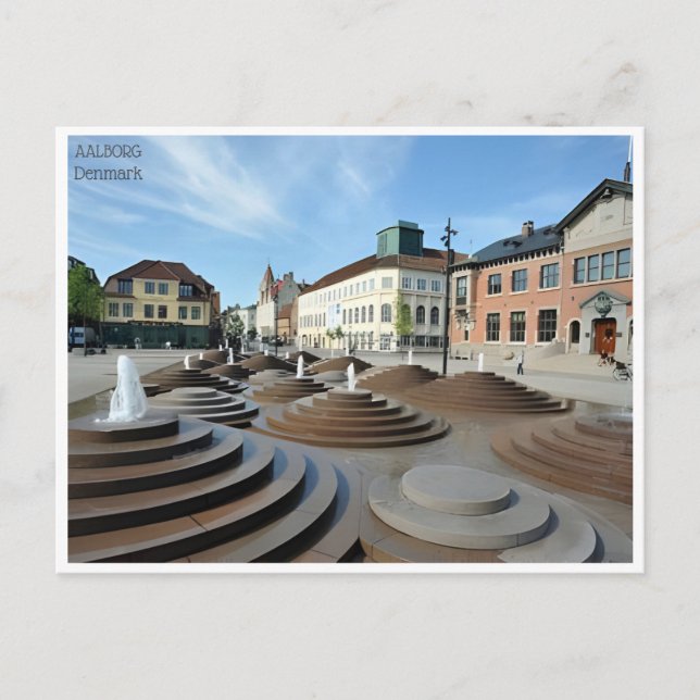 vintage travel Aalborg Denmark city tourism Postcard (Front)