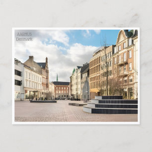 vintage travel Aarhus Denmark city Houses Postcard