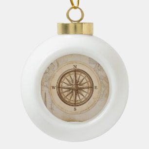 Vintage Travel Adventure Custom Party Paper Cups Ceramic Ball Christmas Ornament