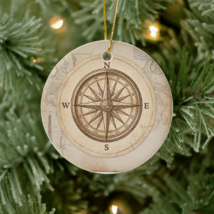 Vintage Travel Adventure Custom Party Paper Cups Ceramic Ornament