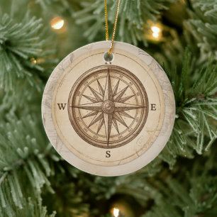 Vintage Travel Adventure Custom Party Paper Cups Ceramic Ornament
