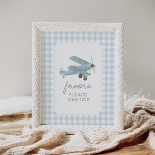 Vintage Travel Aeroplane Baby Shower Favours Sign