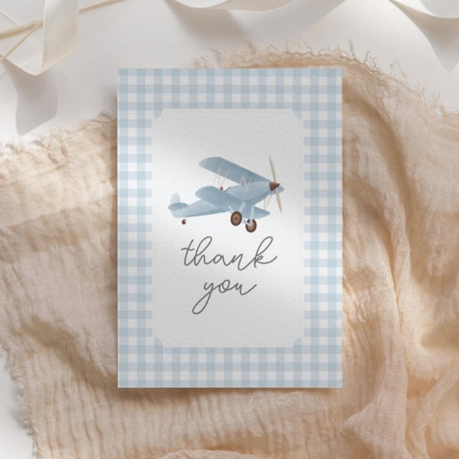 Vintage Travel Aeroplane Baby Shower Thank You Card (Creator Uploaded)
