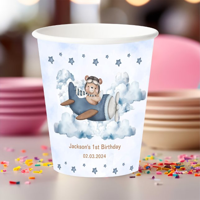 Vintage Travel Aeroplane Birthday Party  Paper Cups (Creator Uploaded)