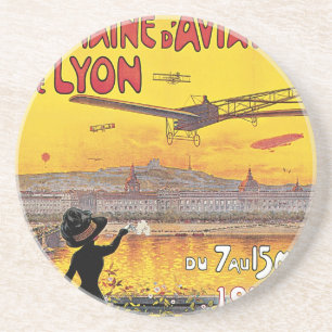 Vintage Travel, Aeroplanes Air Show, Lyon, France Coaster