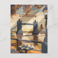 Vintage Travel Aesthetic London  Postcard