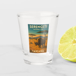 Vintage Travel Africa Serengeti National Park Shot Glass