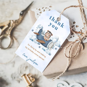 Vintage Travel Airplane Birthday Party Gift Tags