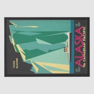 Vintage Travel Alaska Taku Glacier Cruise Ship Tissue Paper