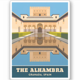 Vintage Travel Alhambra Granada Spain Retro Scenic