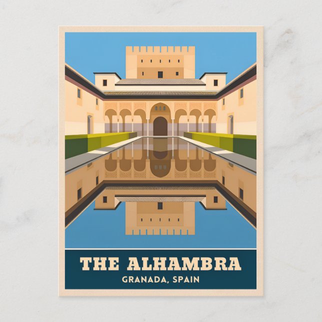 Vintage Travel Alhambra Granada Spain Retro Scenic Postcard (Front)