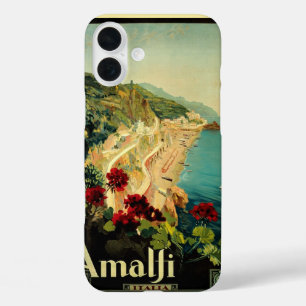 Vintage Travel, Amalfi Italian Coast Beach iPhone 16 Plus Case