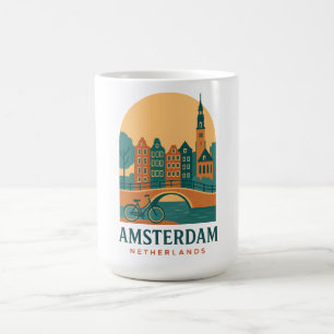 Vintage Travel Amsterdam Netherlands Coffee Mug 