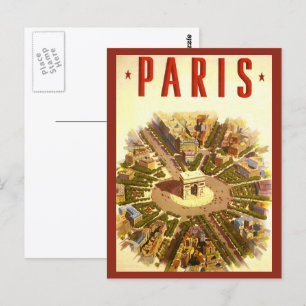 Vintage Travel, Arc de Triomphe Paris France Postcard